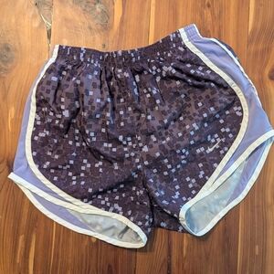 Nike Purple Pixel-Print Athletic Shorts with Light-Lavender Trim